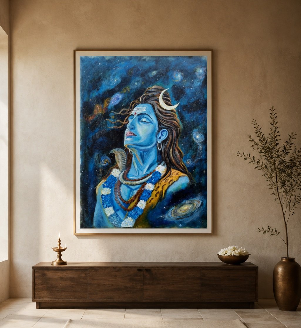Close-up of the Shiva artwork as a premium framed fine-art print