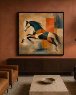 Equestrian Geometry – Contemporary Hand-Painted Horse Wall Art