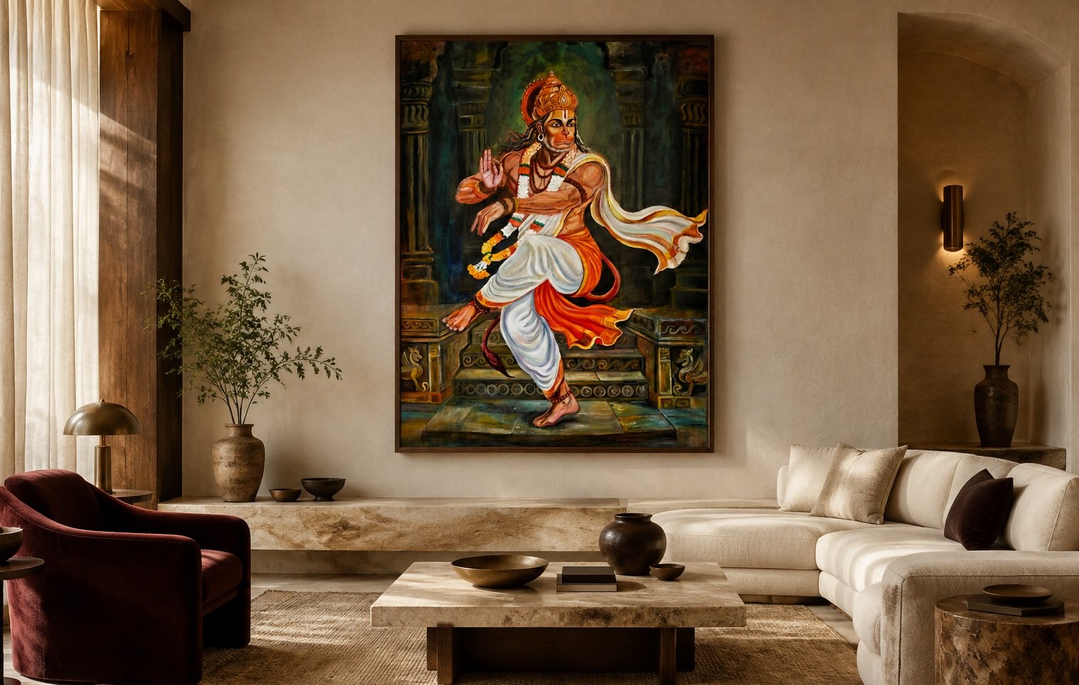 Nataraj Hanumana fine-art canvas edition displayed in an interior