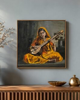 Meera – Song of Divine Love | Hand-Painted Indian Musician Wall Art