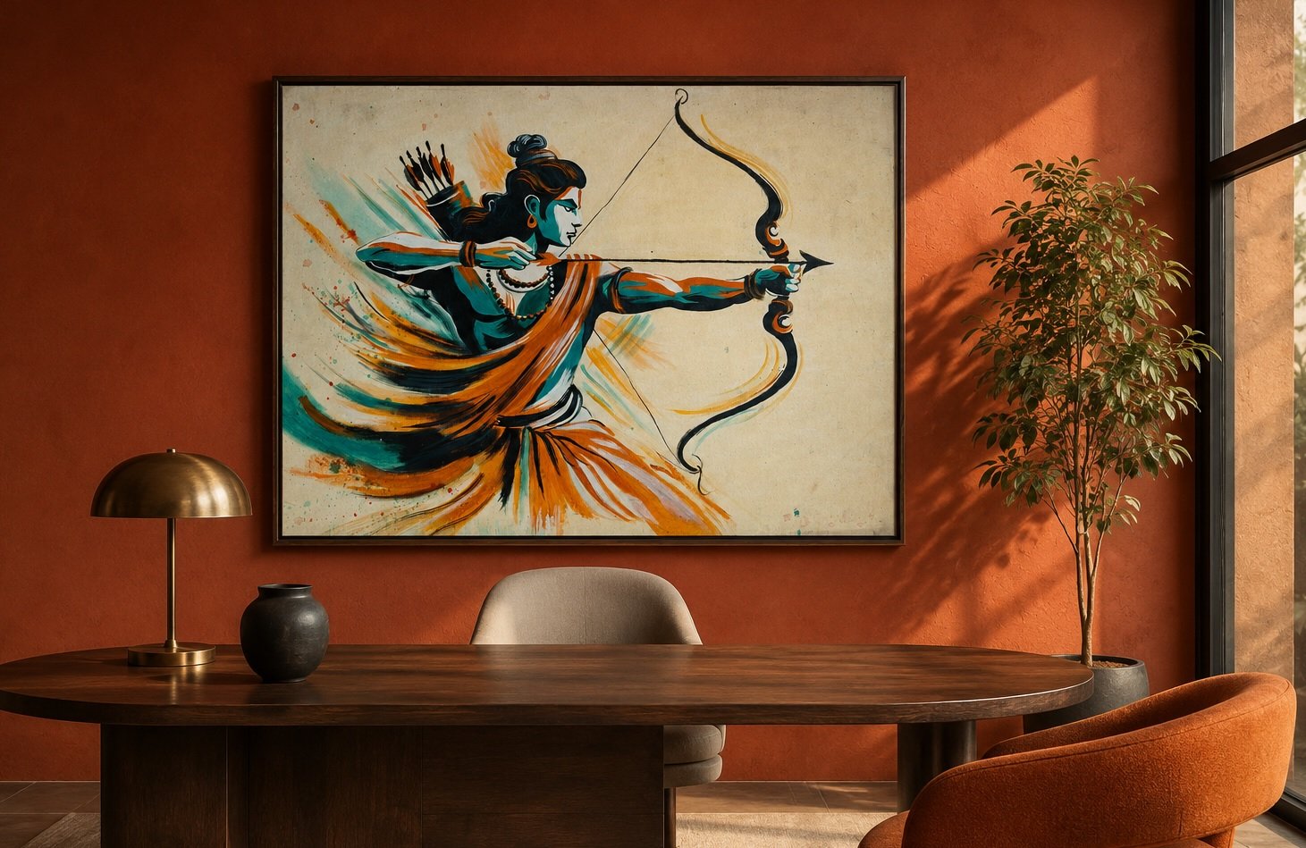 The Divine Archer — Lord Rama Acrylic Painting