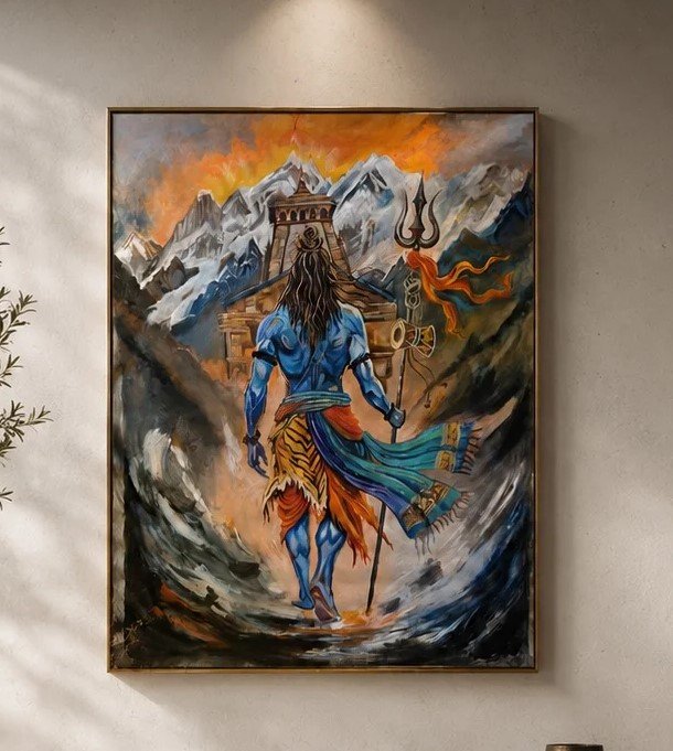 The Divine Journey : Shiva Acrylic Painting