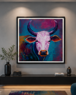 Gau Mata Sacred Serenity - Canvas Print Edition